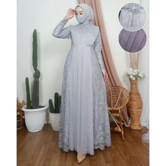 Gamis Long Princess NJ / Kebaya Modern Gamis Pesta Mewah / Dress Muslimah