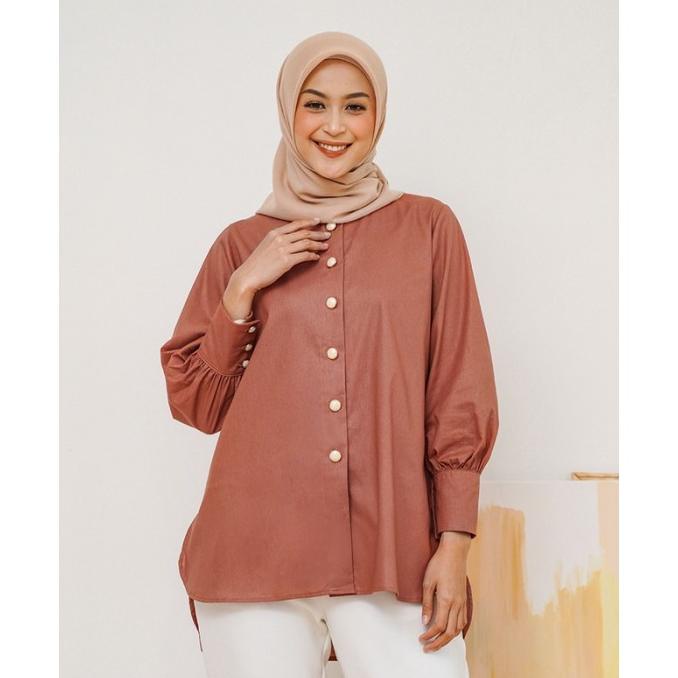 GEULIS.ID KEMEJA WANITA CHINTYA BLOUSE - BROWN DGF654161E