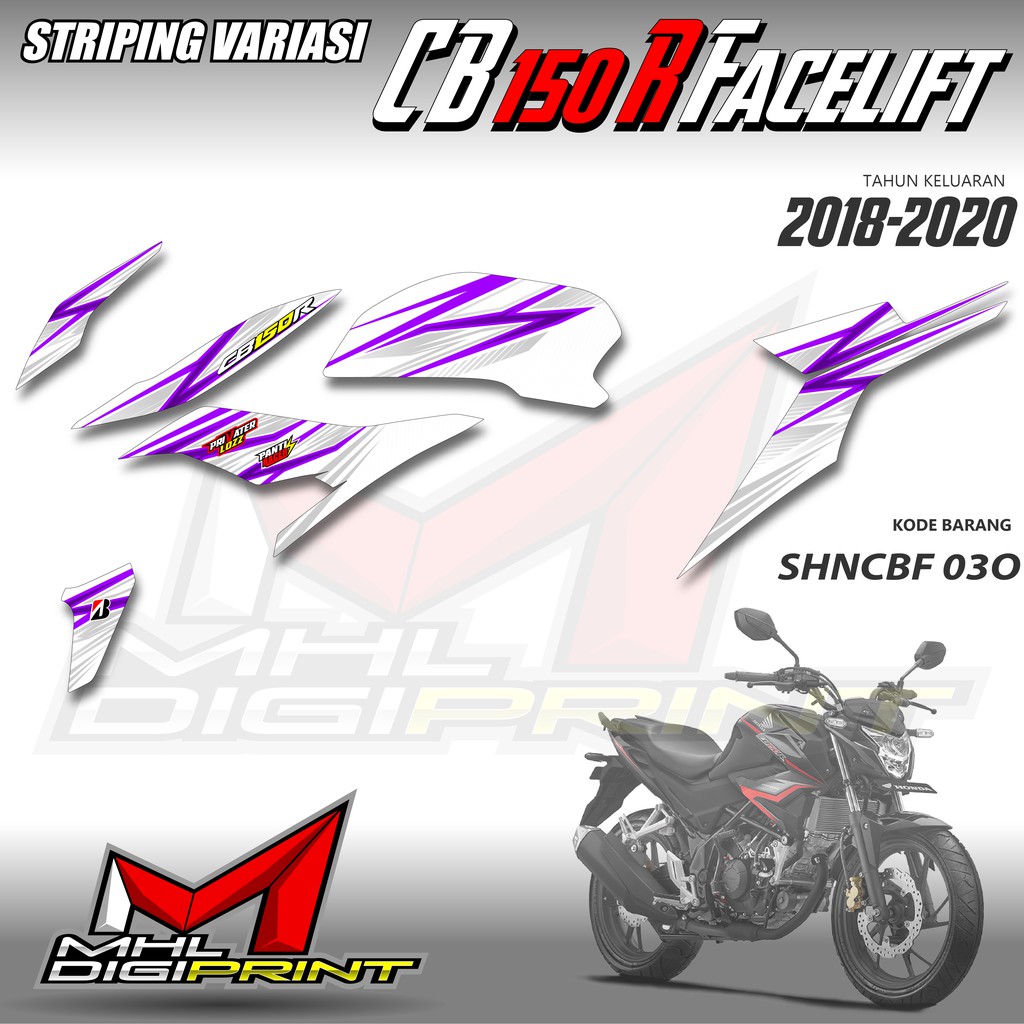 STRIPING VARIASI NEW CB 150R FACELIFT - STIKER NEW CB 150R - SHNCBF 03