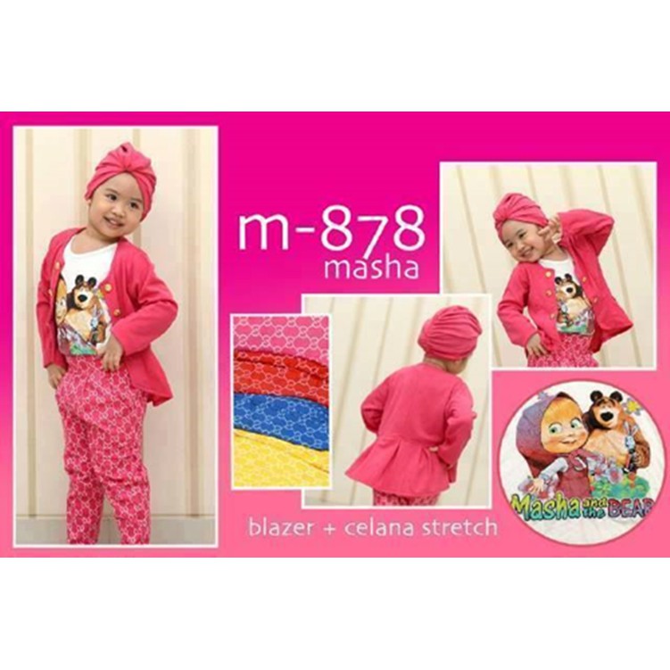 M-878 MASHA PANT / BAJU SETELAN GAMIS ANAK / GAMIS KARAKTER