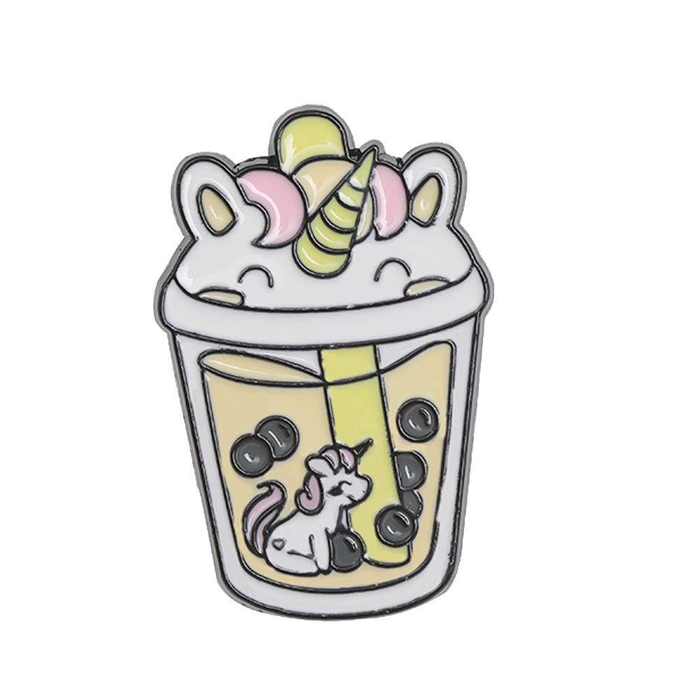 Mxbeauty Milk Tea Pet Bros Lucu Kartun Aksesoris Perhiasan Beruang Teh Susu Lencana Pin Enamel Pin