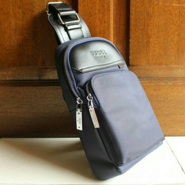 TAS SELEMPANG PRIA SHOULDER BAG IMPORT BRANDED - GUCCI 991 BLUE