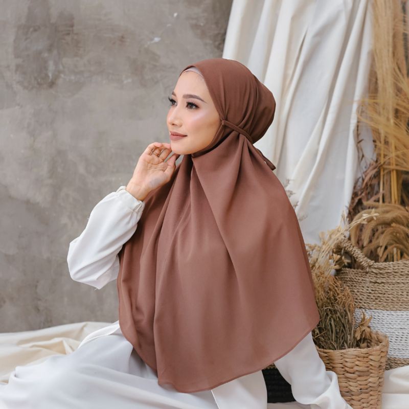 BERGO AMIRA SIZE L BESAR / KHIMAR TALI MENUTUP DADA DAN PUNGGUNG