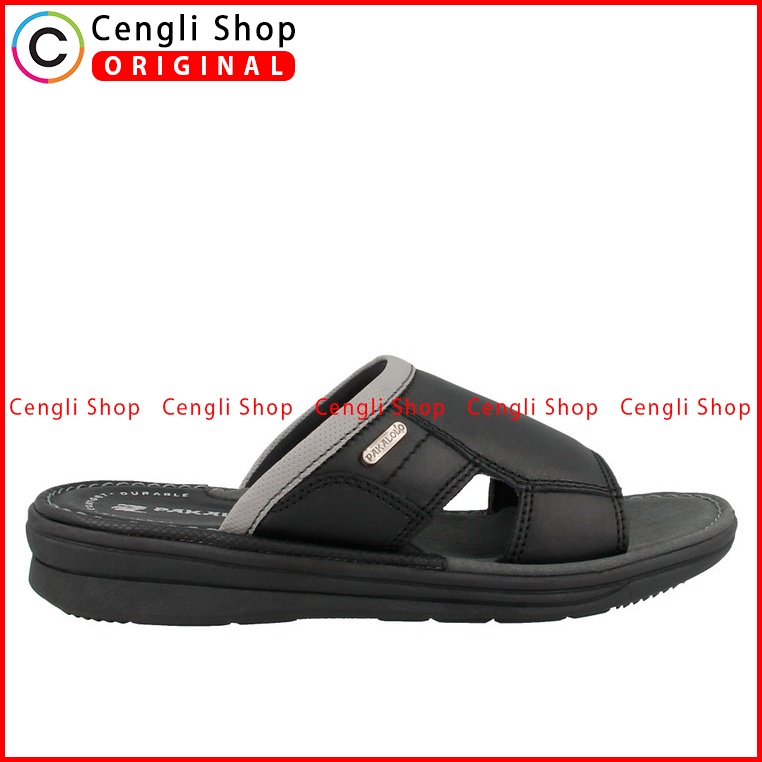 SANDAL SLIDE PAKALOLO PRIA ORIGINAL CASUAL KULIT ASLI HITAM PB29