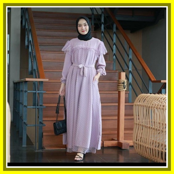 Baju Gamis Terbaru 2022 / Gamis Nibras Nb B43 / Gamis Simple Elegan / Gamis Modern / Dress Cantik / 