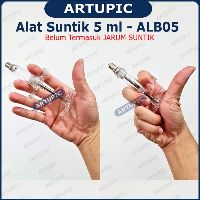 Alat Suntik Hewan 5 ml ALB05 Spuit Syringe Suntikan Hewan 5 ml Tabung Mika Hewan Besar Semi Auto