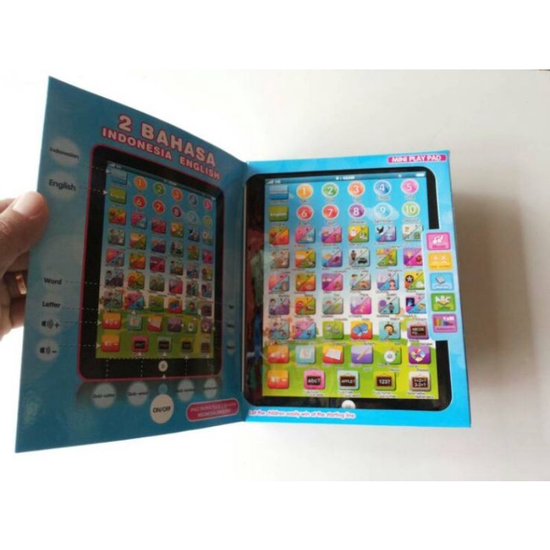 play pad mini ( playpad, ipad ) 2 bahasa - mainan edukatif anak