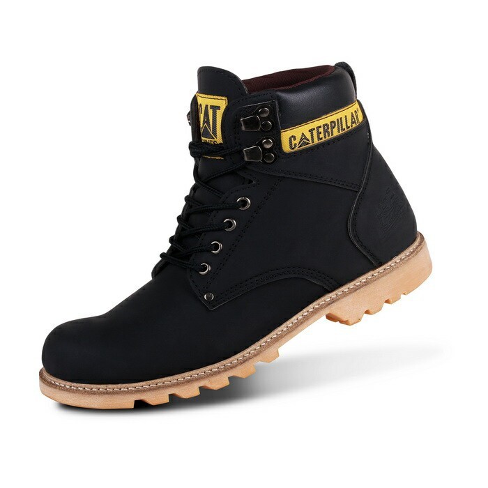 Sepatu Caterpillar Holton Sepatu Safety Boots Ujung Besi Fashion Pria Bikers Turing Outdoor