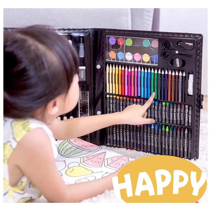 OS 150PCS Crayon Set Pensil Warna dan Alat Gambar / Alat Tulis &amp; Lukis Menggambar Melukis Anak ATK