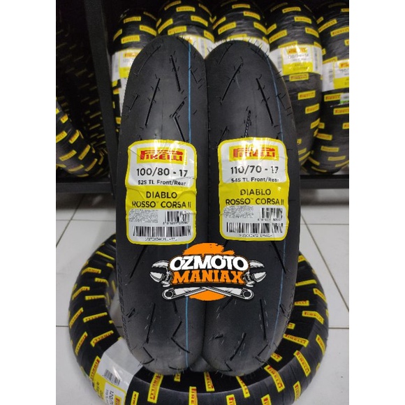 Paket Ban Pirelli Diablo Rosso Corsa 2 II 100/80-17 & 110/70-17 (Soft Compound)