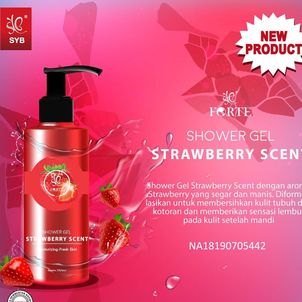 SYB FORTE SHOWER GEL STRAWBERRY-BLUEBERRY-LEMON SCENT - SABUN MANDI STROBERI SYB ORIGINAL