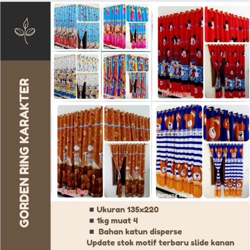 (COD) Gorden Smokering 12 Ring Gorden Pintu Jendela Karakter Hellokitty Keroppi Spongebob Doraemon