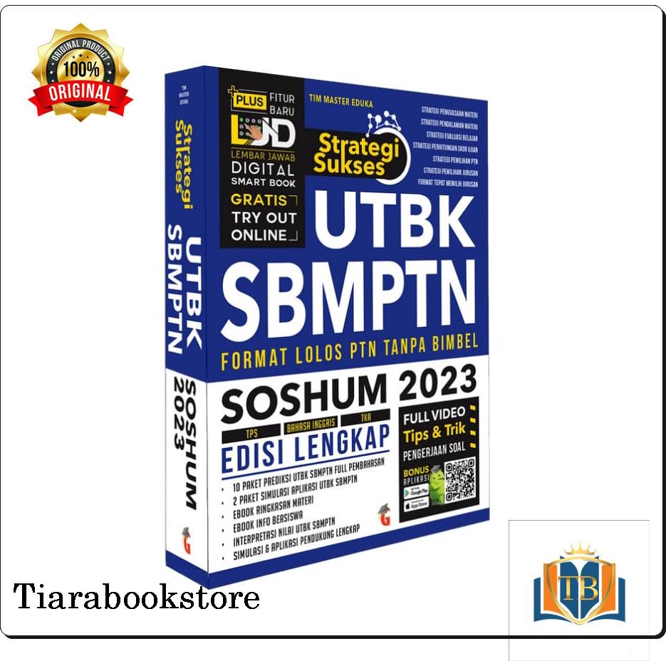 BUKU UTBK SBMPTN - BUKU SBMPTN SOSHUM - STRATEGI SUKSES UTBK SBMPTN SOSHUM 2023 FORMAT LOLOS PTN TAN