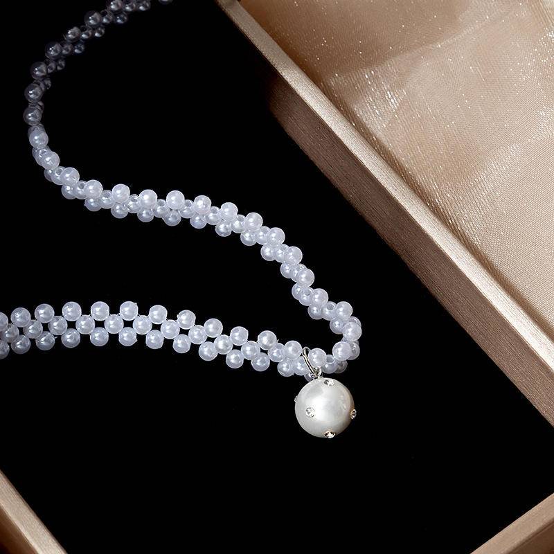 Kalung Choker Dengan Liontin Mutiara Imitasi Untuk Wanita