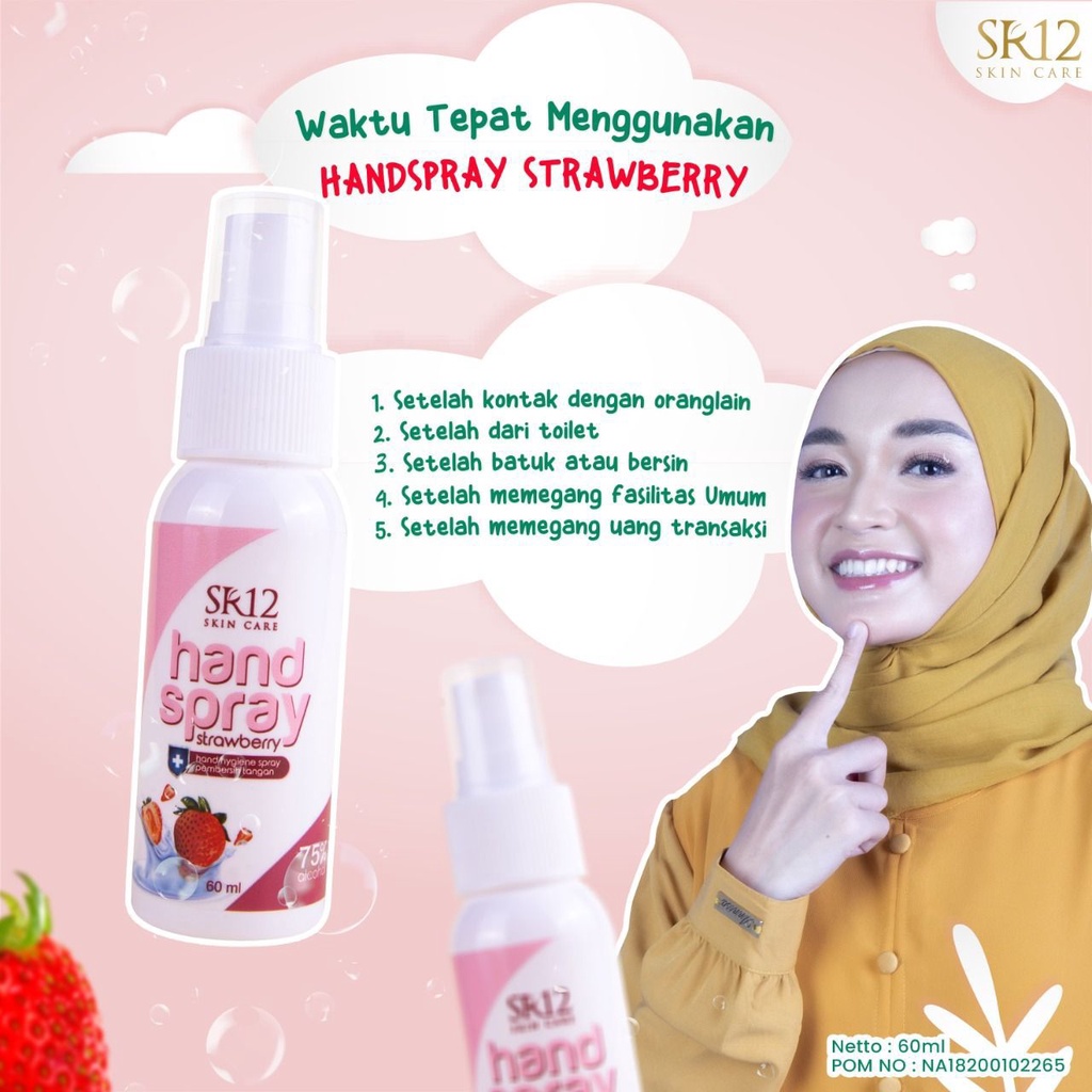 Hand Spray Strawberry Pembersih Tangan Hand Hygiene Spray Anti Bacterial Handsanitizer