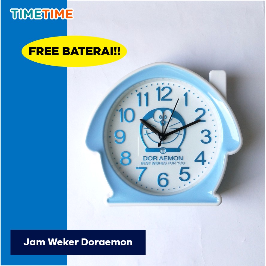 Jam Meja Weker Beker Doraemon Hello Kitty Micky Mouse FREE BATERAI A260