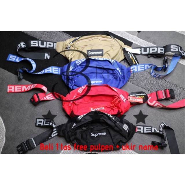 Tas Supreme / Tas Selempang / Tas Waistbag Supreme ss18 mirror 1:1 TERMURAH