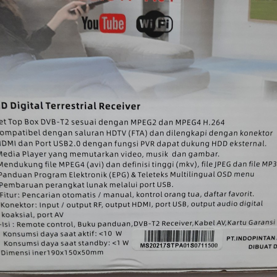 ADVANCE Set Top Box DVB-T2 Model STP-A01 Penerima Siaran Tv Digital