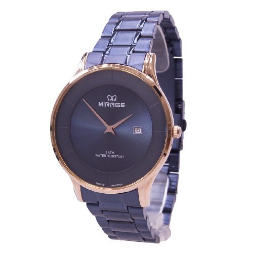 Jam Tangan Pria Mirage Original 8670 Biru Rosegold . Bergaransi / Water Resistant 3 ATM