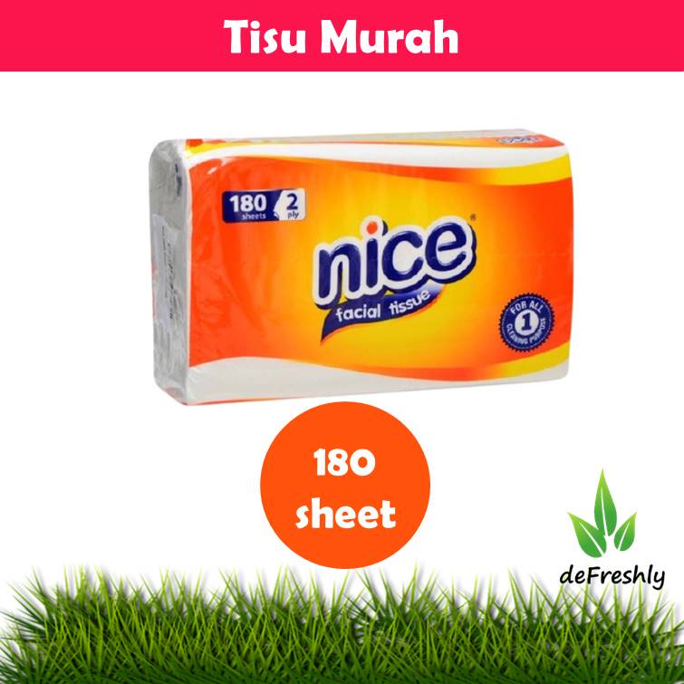 Tisu tissue Facial Tissu 2ply | nice 180 sheets  - JOLLY 200 - Jolly 250 - Paseo 250 - Pop Up