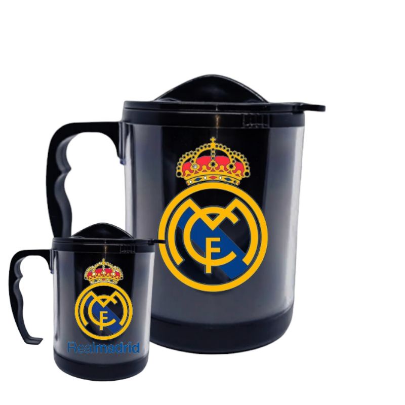 TUMBLER MUG CUSTOM CANGKIR GELAS PLASTIK KOPI CLUB SEPAK BOLA REALMADRID AKSESORIS HADIAH ULANG TAHU