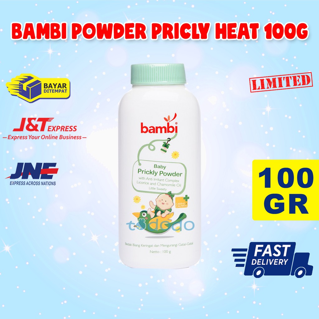 Bambi Powder Pricly Heat - Bedak Tabur Bayi 100G