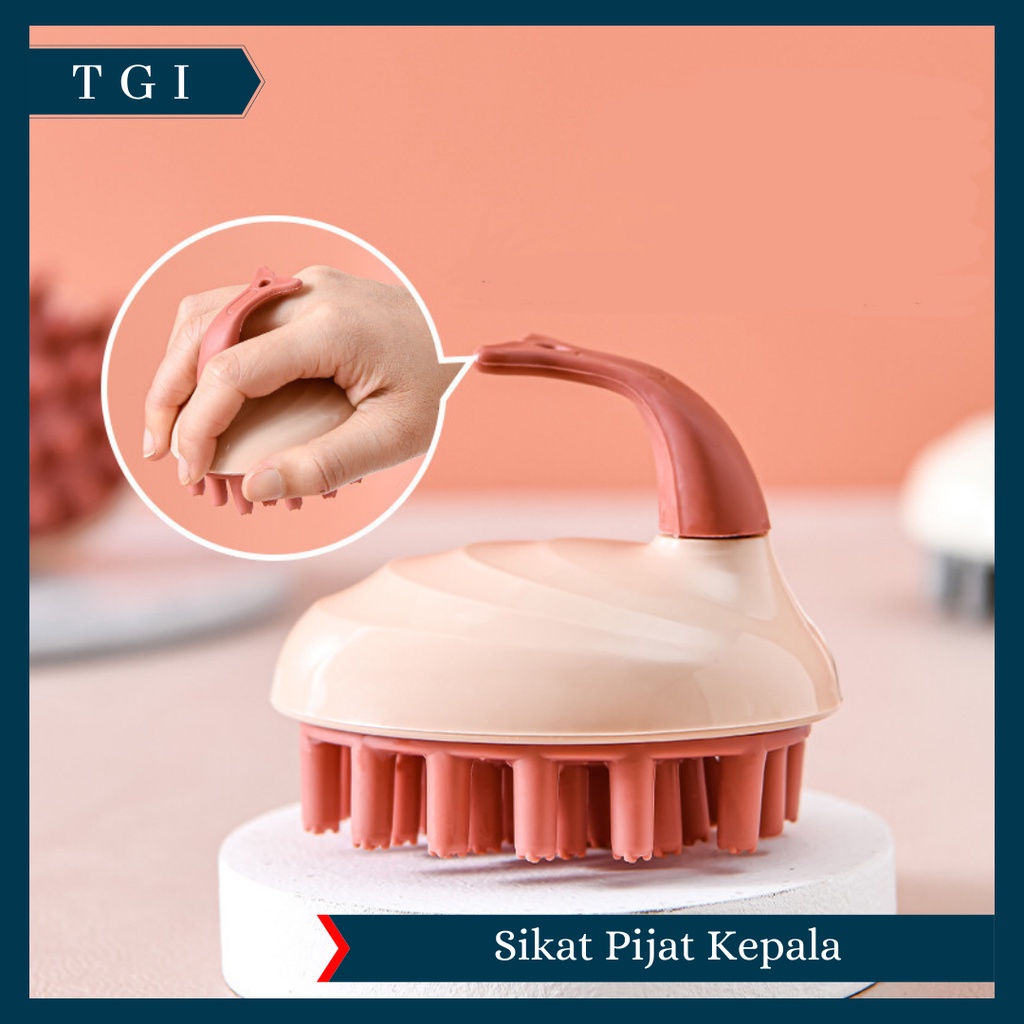 TGI - SIKAT KERAMAS SILIKON KULIT KEPALA KETOMBE SILICONE SCALP COMB WASH | SIKAT PIJAT KULIT KEPALA BAHAN SILIKON