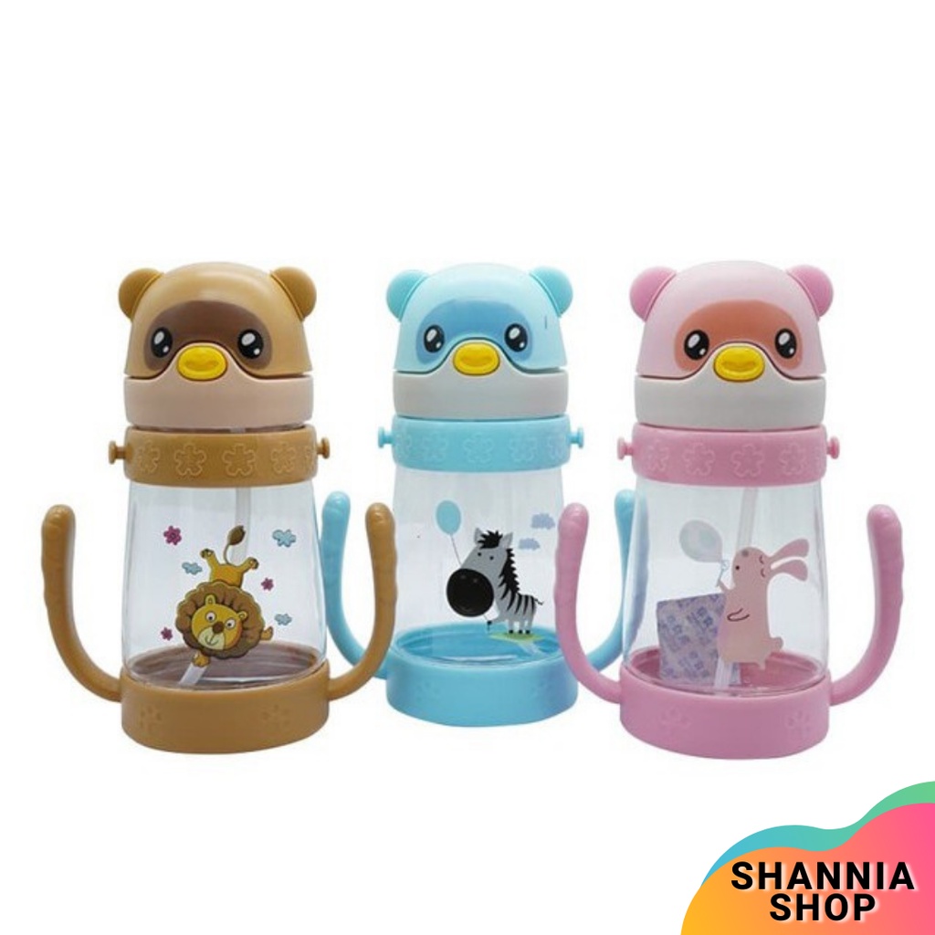 H339 Botol Air Minum Anak Motif Animal 380ml - Botol Minum