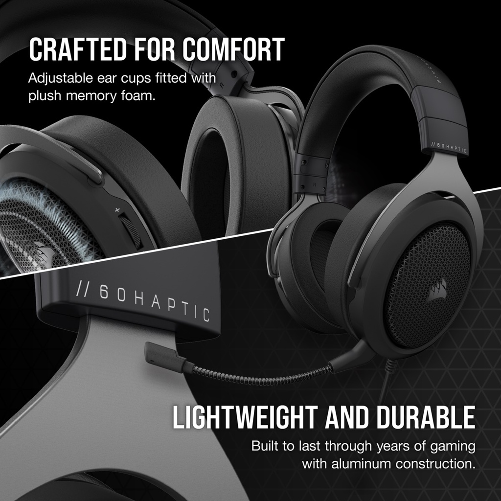 Corsair HS60 HAPTIC Stereo Gaming Headset Headphone HS 60 With Haptic Bass