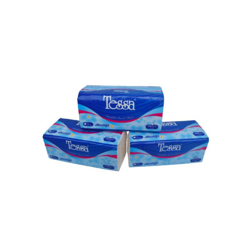 TissueTessa 250sheets 2ply/Tisu Wajah/Tisu Tessa Natural Soft/Tessa Interfold Facial Tissue