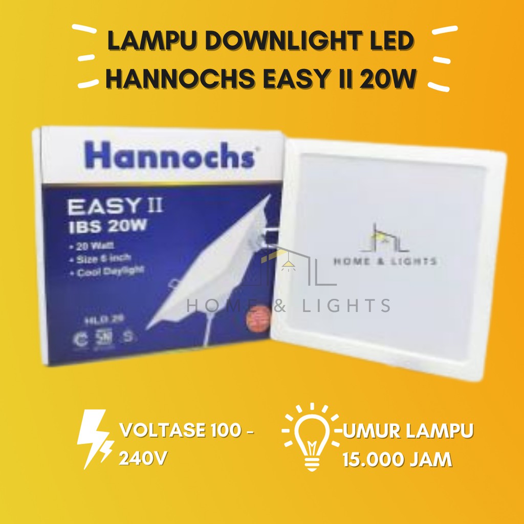 Lampu Downlight LED Hannochs Easy II Segi 3W 5W 7W 9W 12W 15W 20W