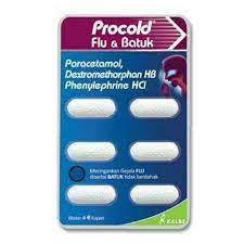 PROCOLD FLU DAN BATUK/6 TABLET/OBAT UNTUK MERINGANKAN BATUK FLU/DEMAM/BERSIN BERSIN/HIDUNG TERSUMBAT-1