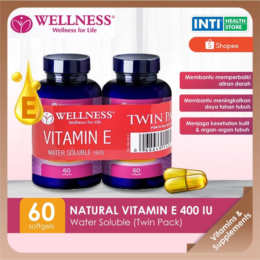 Wellness | Suplement Makanan | Natural Vitamin E 400 IU (60) Banded