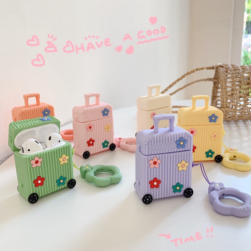 Case Cover Koper Motif Bunga Kecil Bahan Silikon Dengan Tali Lanyard Untuk Airpods 1 2 Shopee Indonesia