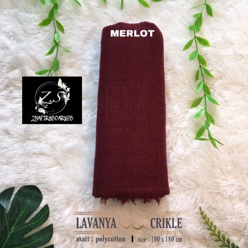 HIJAB Best Seller PASHMINA CRINKLE / CRINCLE - PASHMINA CUTTON CRINKLE / NEGRO / KUSUT-Merlot/Burgundy