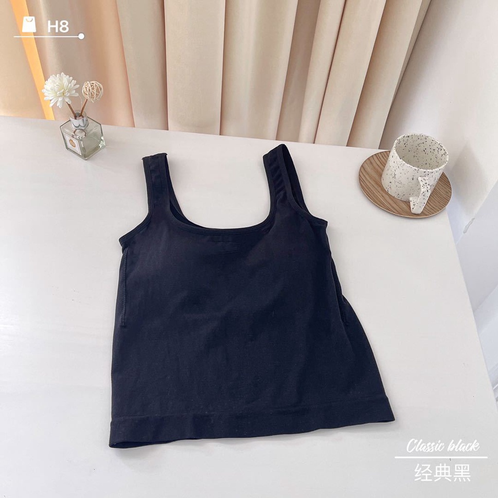 GO! BR598 Tank Top Bra Korean Style Pakaian Dalaman Wanita TankTop Panjang dengan Busa