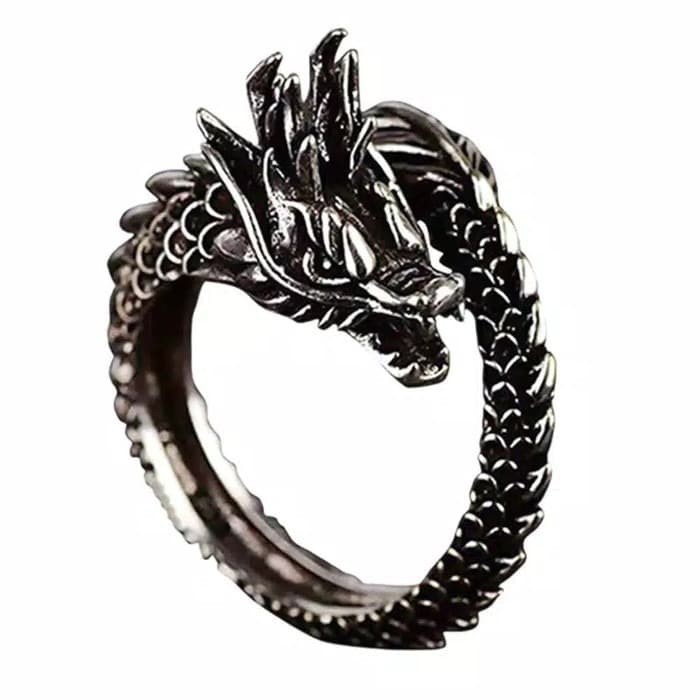 Fortune Dragon Ring Men / Cincin pria naga stainless steel