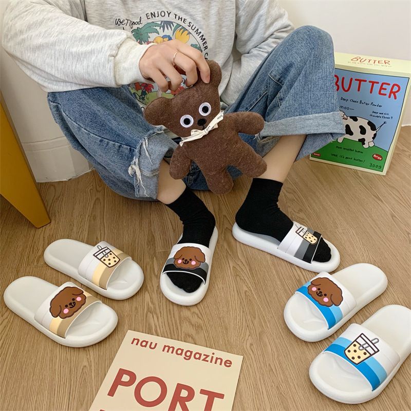 [littlecrab]Sandal Wanita Boba Warna Warni Colorful Tapak Putih Sandal Unik Berkualitas Sandal Rumah Korean Style