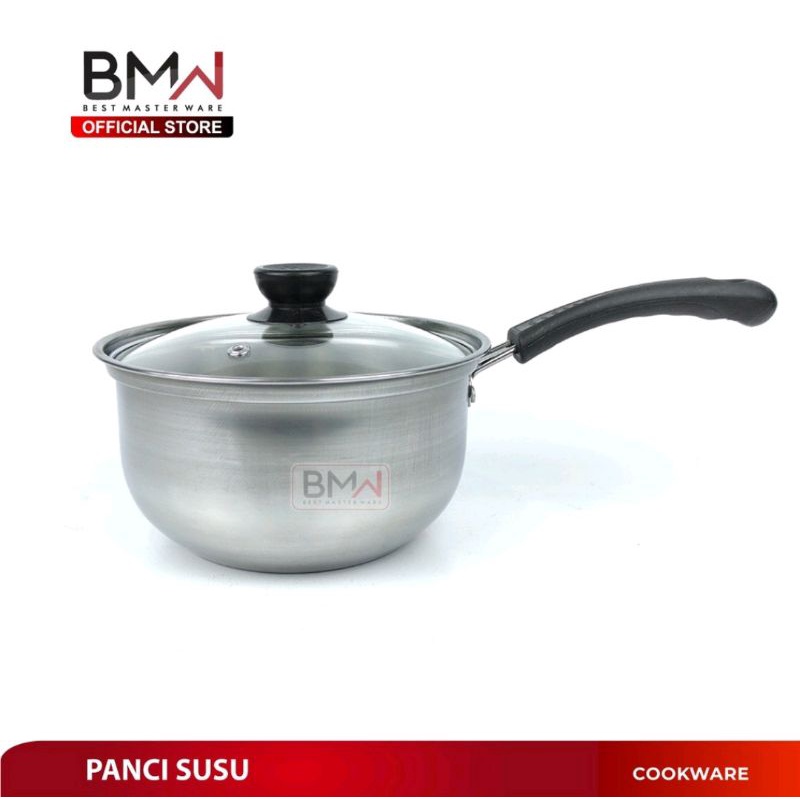 Panci Susu Milk Pot Stainless 16cm Tutup Kaca