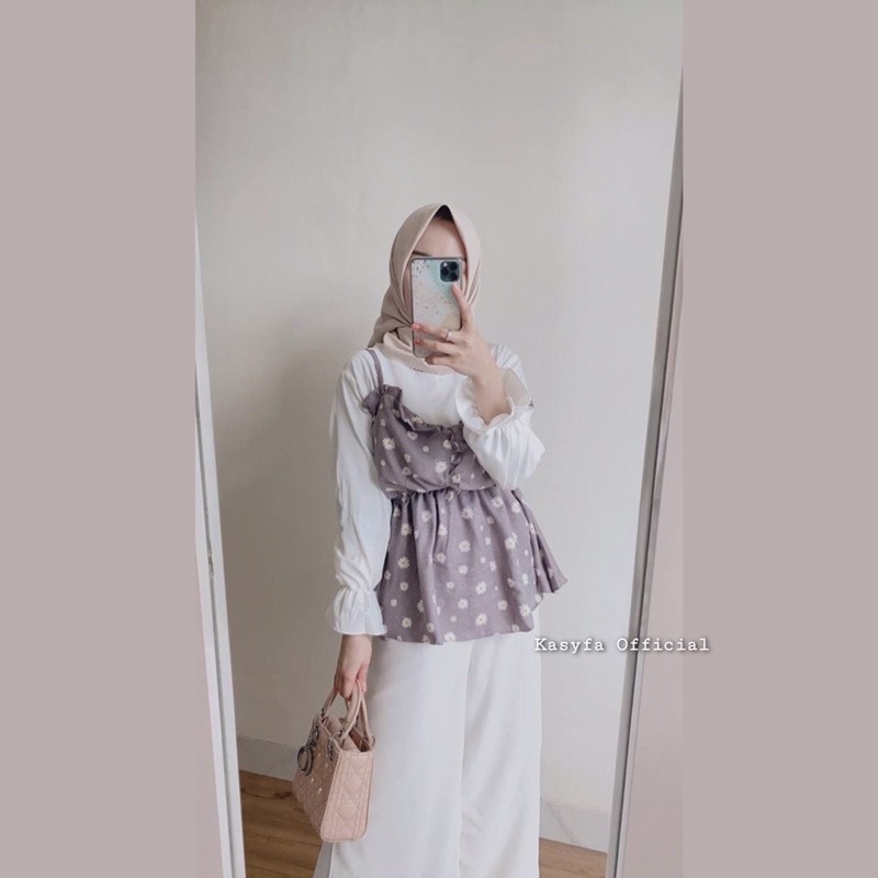 QUEEN DAISY BLOUSE // BLOUSE POLOS KOMBI MOTIF BUNGA