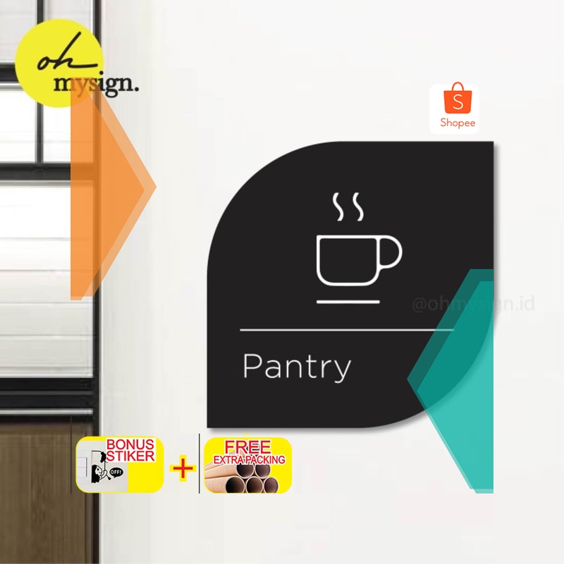 

Terlaris Sign Pantry Akrilik UV Print Sign Board Acrylic Rounded - Dasar Hitam 10x10 Keren