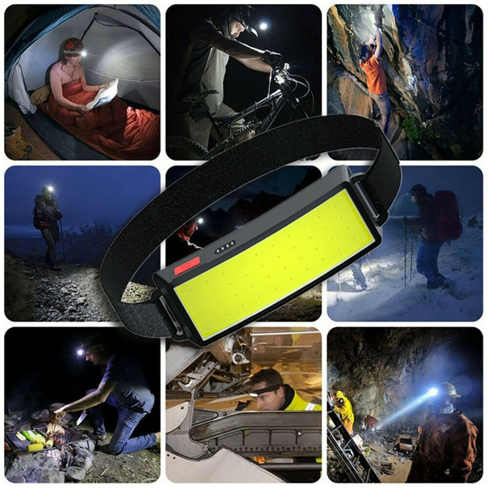 Lampu Kepala Led Cob Usb Rechargeable Untuk Memancing / Camping / Outdoor