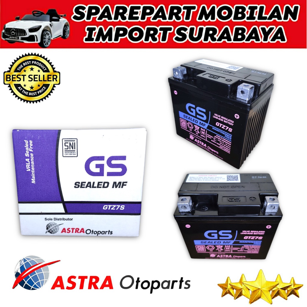 DI JAMIN ASLI GS ASTRA GTZ7S ORIGINAL PABRIK MOTOR VARIO BEAT SCOOPY MOTOBATT YUASA FU ACCU MOTOR