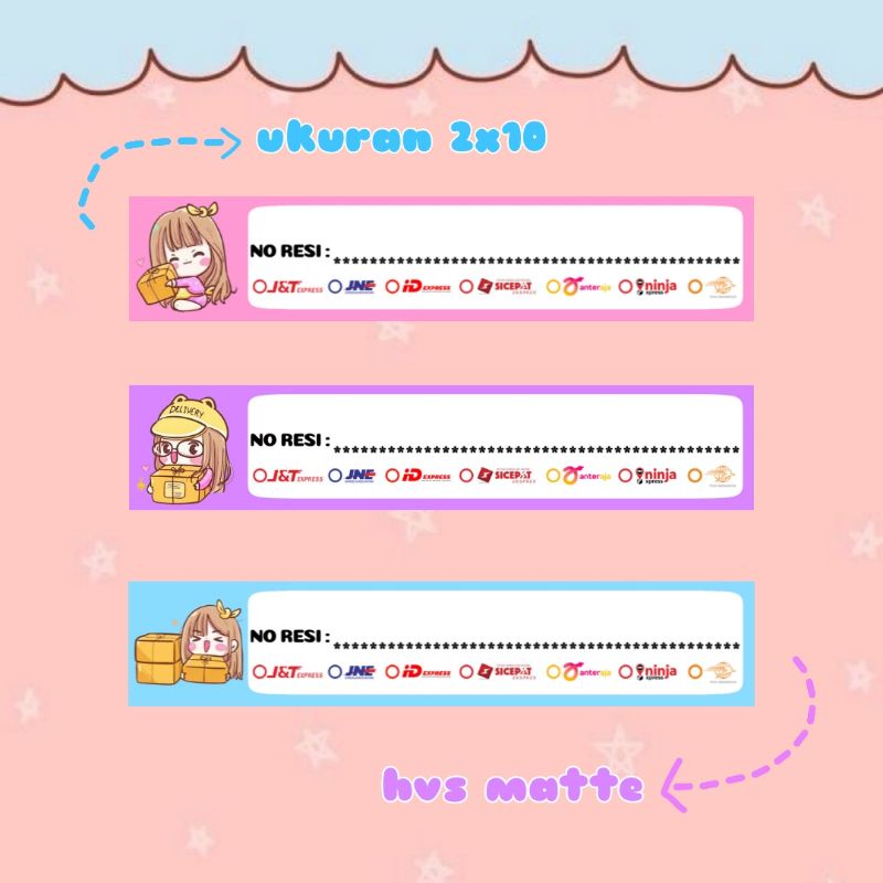 

STIKER STICKER LABEL PENGIRIMAN NOMOR RESI LUCU CUTE