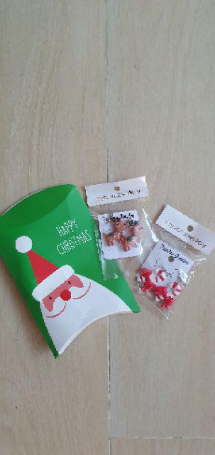 [ready] Anting Natal Anak Hook Simple Handmade Figurine Santa Deer Snowman Candy Christmas Tree C001