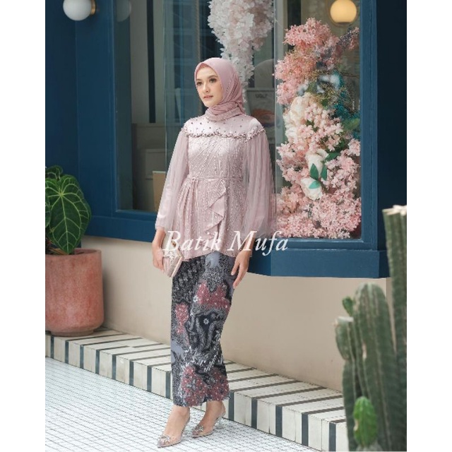 Set kebaya couple VANILA Rose pink Kebaya terbaru kebaya wisuda kekinian kebaya modern kebaya lamaran tunangan