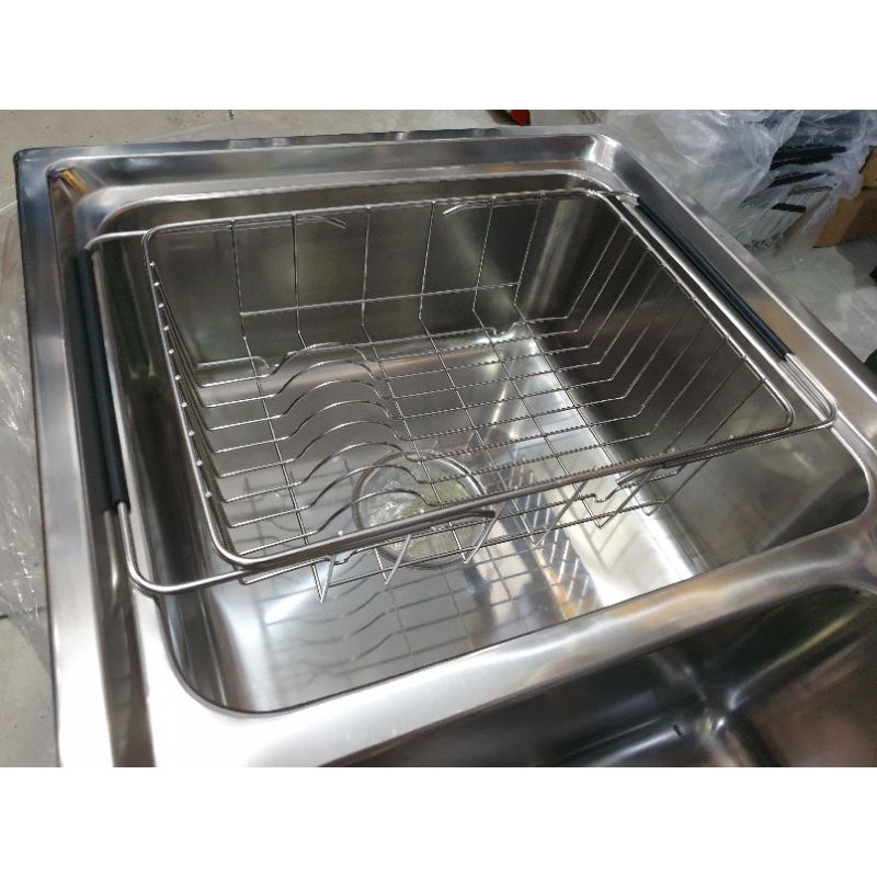 keranjang tirisan sink bak cuci piring / drainer basket stainless