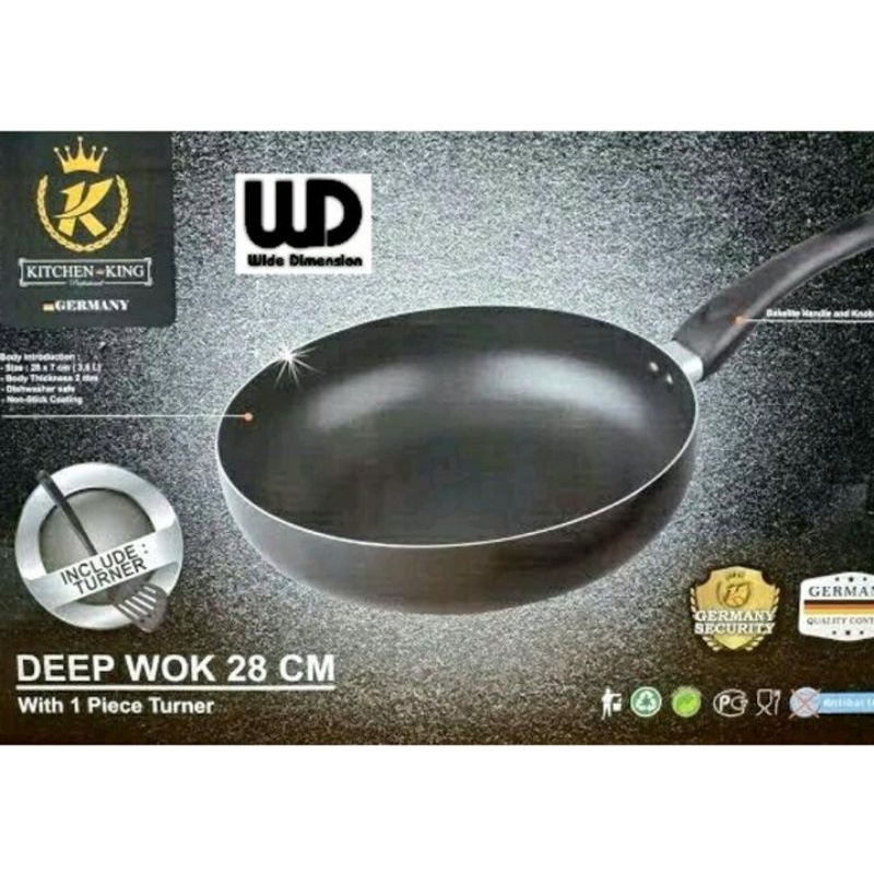 Panci Kitchen King Germany Depo wok marble 28cm (New)