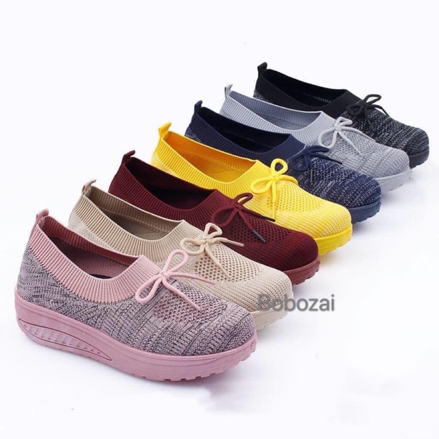 BARU sepatu sneakers wanita import premium bernapas sepatu sneakers olahraga rajut