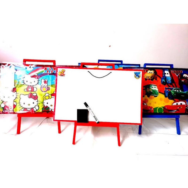 

PAKET Papan Tulis Whiteboard Atau Meja Belajar Karakter Cocok Buat Belajar Anak Free Spidol dll